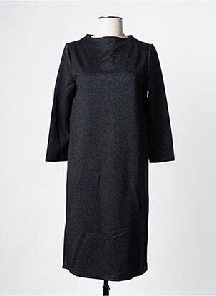 Robe mi-longue manches longues manches longues noir STREET ONE femme