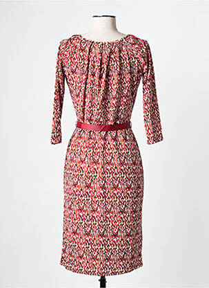 Robe mi-longue manches 3/4 manches 3/4 rouge JULIE GUERLANDE femme