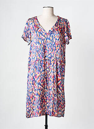 Robe courte manches courtes manches courtes bleu FELINO femme