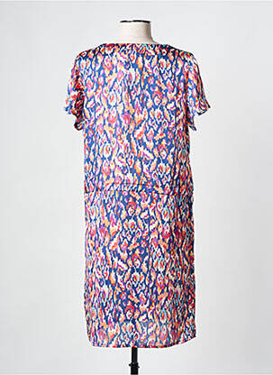 Robe courte coupe fluide manches courtes bleu FELINO femme