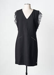 Robe courte fermeture zippée au dos manches courtes noir FREEMAN T.PORTER femme