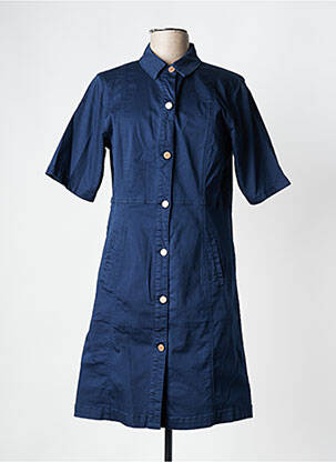Robe mi-longue manches courtes manches courtes bleu CREAM femme