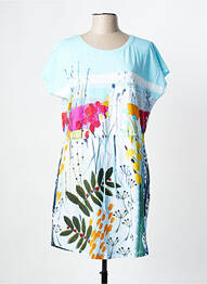 Robe courte manches courtes manches courtes bleu DOLCEZZA femme