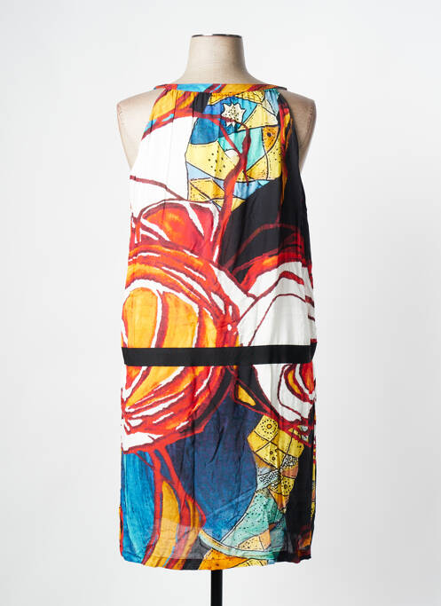 Robe mi-longue imprimé fantaisie sans manche orange VOODOO femme