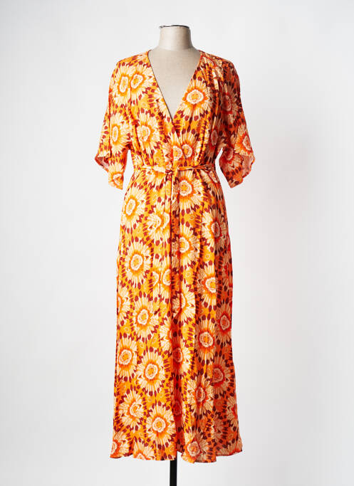 Robe longue orange C'EST BEAU LA VIE pour femme