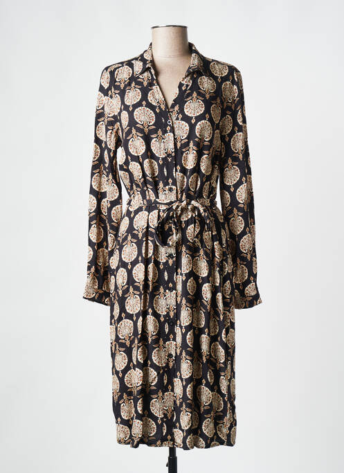 Robe mi-longue noir GEISHA pour femme