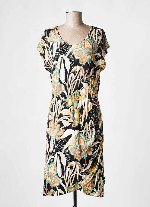 Robe mi-longue noir GEISHA pour femme