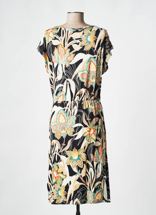 Robe mi-longue noir GEISHA pour femme