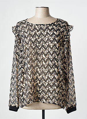Blouse légère et transparente manches longues noir GEISHA femme