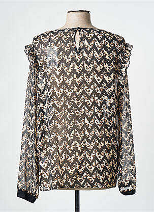 Blouse légère et transparente manches longues noir GEISHA femme