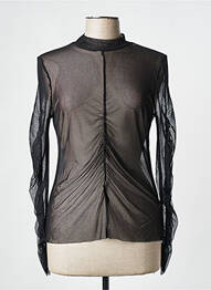 Top coupe cintrée manches longues noir CREAM femme