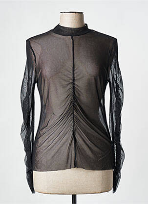 Top coupe cintrée manches longues noir CREAM femme