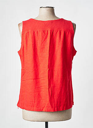 Top col carré sans manche rouge SIGNATURE femme