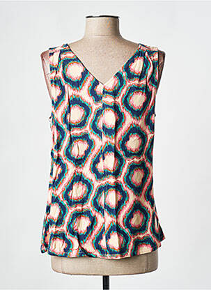 Top imprimé fantaisie sans manche rose LOLA ESPELETA femme