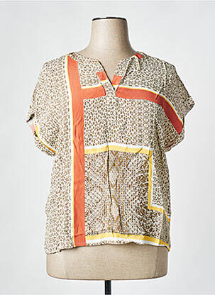 Blouse manches courtes manches courtes beige DIANE LAURY femme