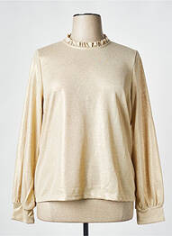 Top coupe cintrée manches longues or GEISHA femme