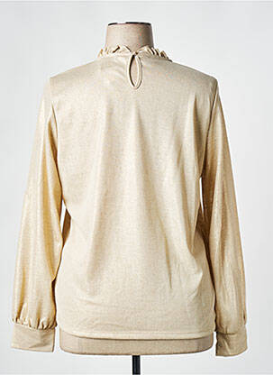 Top coupe cintrée manches longues or GEISHA femme