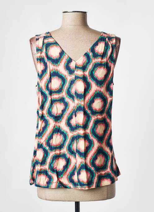 Top imprimé fantaisie sans manche rose LOLA ESPELETA femme