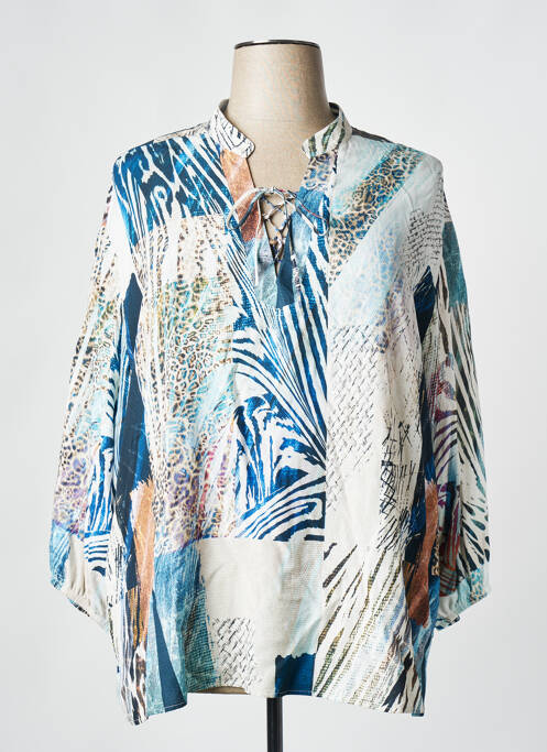 Blouse manches 3/4 manches 3/4 bleu KARIN HERTZ femme