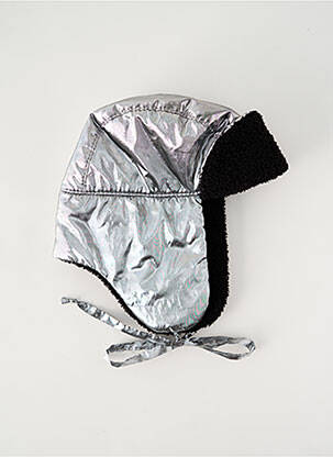 Bonnet forme chapka argent MAISON MICHEL femme
