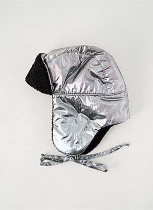Bonnet forme chapka argent MAISON MICHEL femme