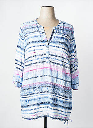 T-shirt manches 3/4 manches 3/4 bleu THOMAS RABE femme