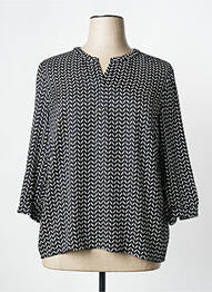 Blouse poignets boutonnés avec fente manches 3/4 noir THOMAS RABE femme