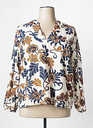 Blouse légère et transparente manches longues beige JULIE GUERLANDE femme