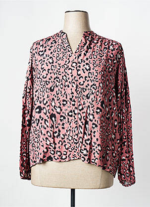 Blouse tissage popeline manches longues rose JULIE GUERLANDE femme