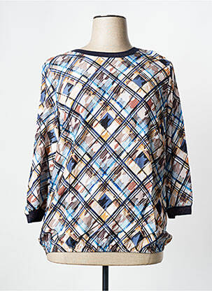 Blouse imprimé fantaisie manches 3/4 bleu THOMAS RABE femme