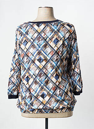 Blouse imprimé fantaisie manches 3/4 bleu THOMAS RABE femme