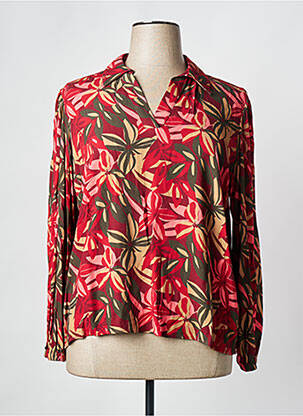 Blouse imprimé fleurs manches longues rouge JULIE GUERLANDE femme