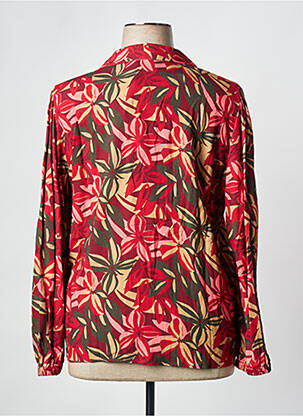 Blouse imprimé fleurs manches longues rouge JULIE GUERLANDE femme