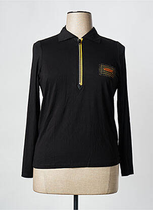 Polo broderie manches longues noir POUPÉE CHIC BY MERCEDES DE MIGUEL femme