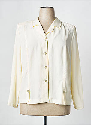 Chemisier tissage crêpe manches longues beige FRANCE RIVOIRE femme