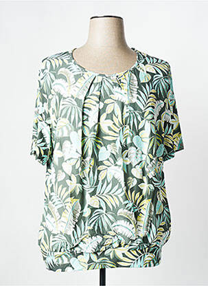 T-shirt stretch manches courtes vert FRANK WALDER femme