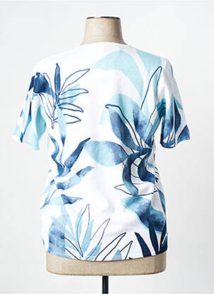 Pull coupe cintrée manches courtes bleu RABE femme