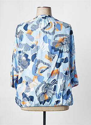 Blouse tissage popeline manches 3/4 bleu RABE femme