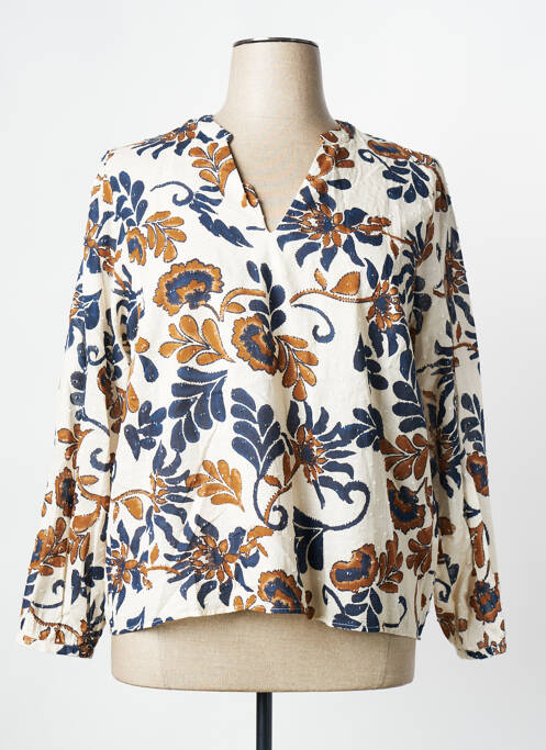 Blouse légère et transparente manches longues beige JULIE GUERLANDE femme