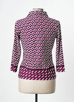 Polo stretch manches 3/4 violet CHRISTINE LAURE femme