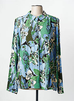 Chemisier imprimé fleurs manches longues bleu FABIENNE CHAPOT femme