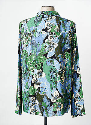 Chemisier imprimé fleurs manches longues bleu FABIENNE CHAPOT femme