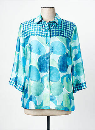 Chemisier coupe fluide manches 3/4 bleu ESTEL COLLECTION femme