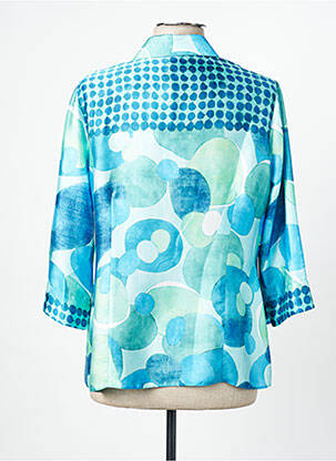 Chemisier coupe fluide manches 3/4 bleu ESTEL COLLECTION femme