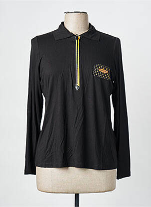 Polo broderie manches longues noir POUPÉE CHIC BY MERCEDES DE MIGUEL femme