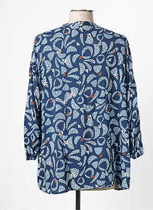 Blouse tissage popeline manches 3/4 bleu RABE femme