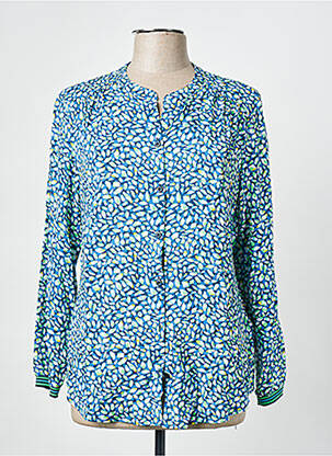 Chemisier coupe cintrée manches longues bleu RABE femme