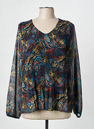 Blouse légère et transparente manches longues noir SIGNE NATURE femme