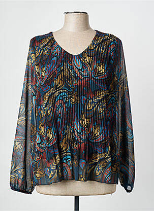 Blouse légère et transparente manches longues noir SIGNE NATURE femme
