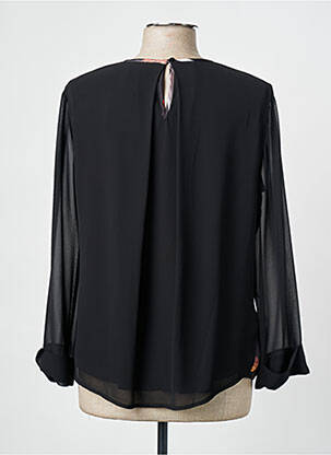Blouse légère et transparente manches longues noir FRANCE RIVOIRE femme